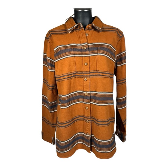 Duluth Trading Co Flannel Shacket Women's Large NWT Heritage Long Sleeve Shirt - Picture 1 of 8